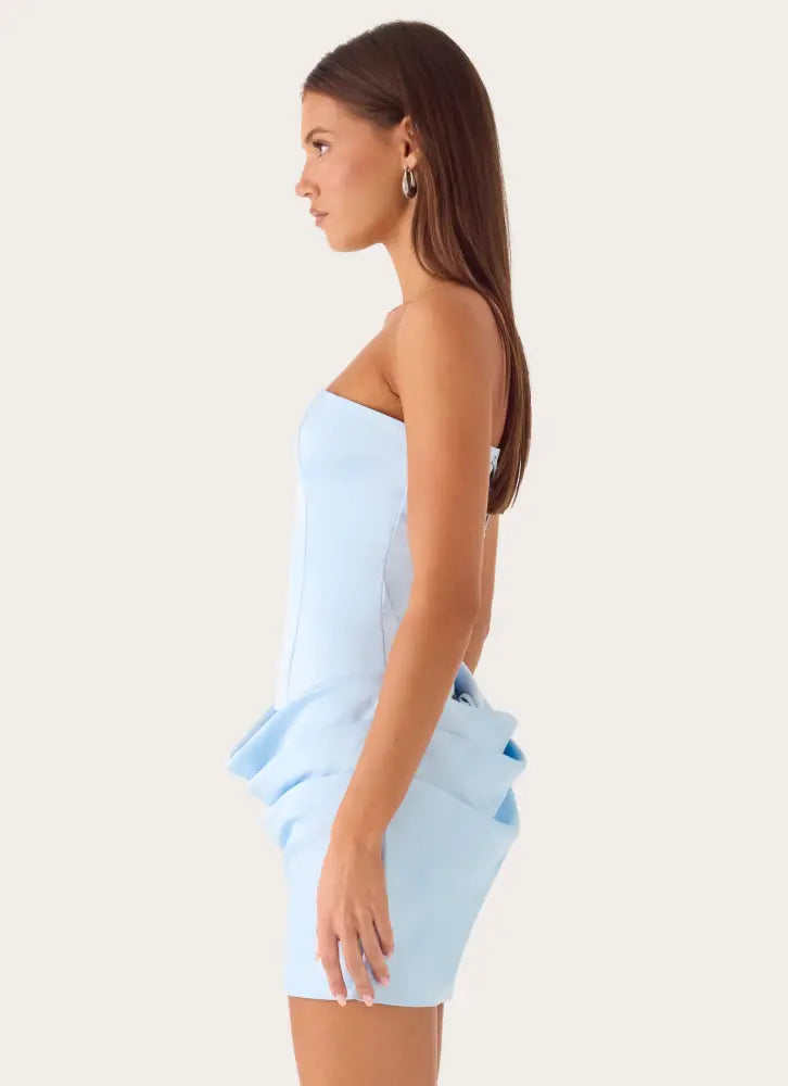 Alva Strapless Mini Dress - Blue - Mini Dresses