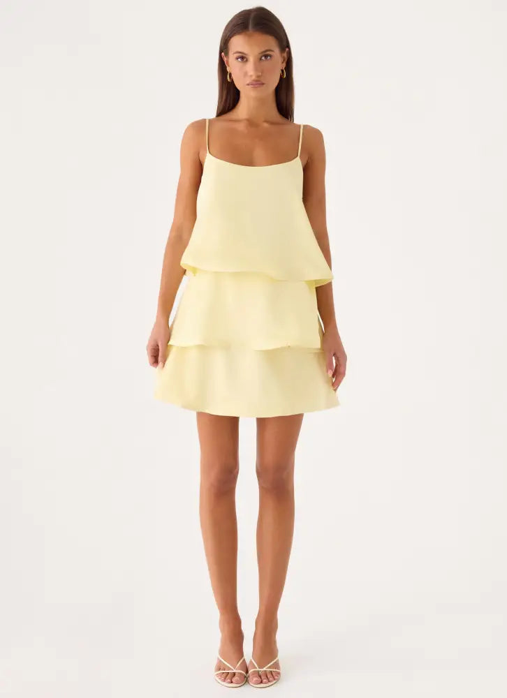 Becka Mini Dress - Yellow - Mini Dresses