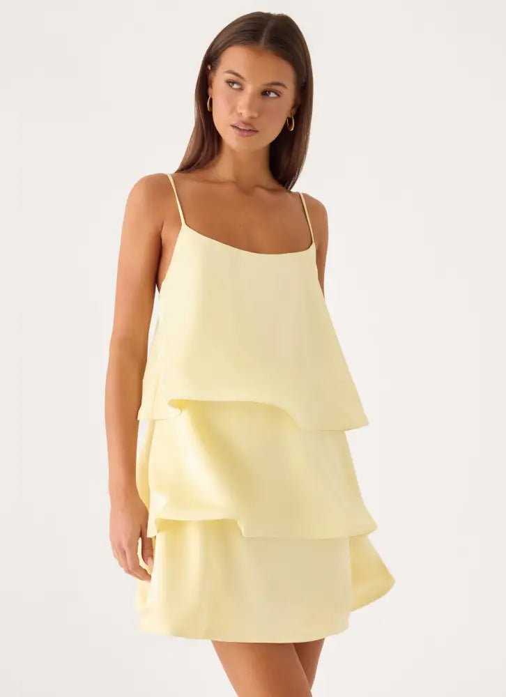 Becka Mini Dress - Yellow - Mini Dresses