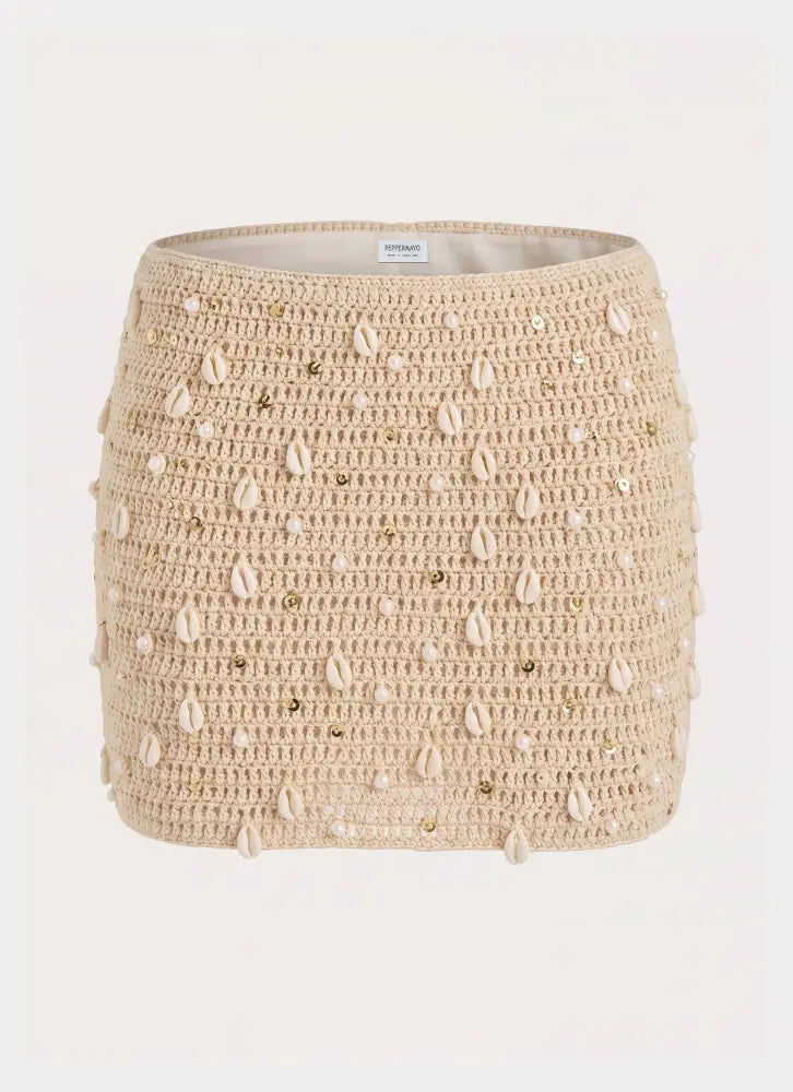 Elaris Crochet Mini Skirt - Ivory - Mini Skirts