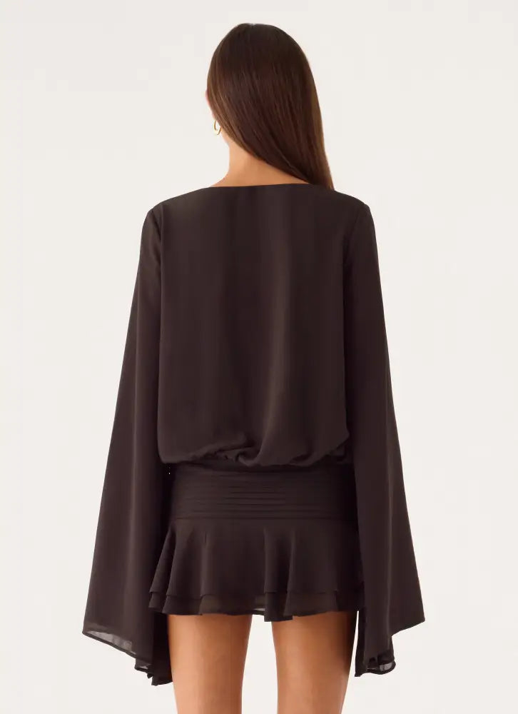 Elisana Mini Dress - Chocolate - Mini Dresses