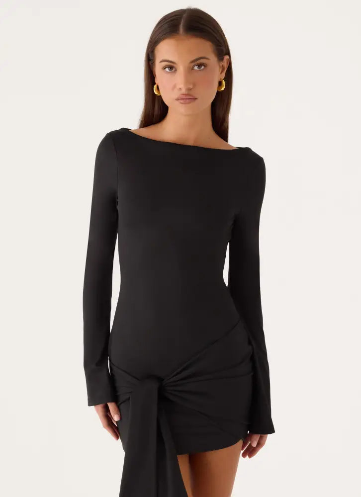Holiday Scene Mini Dress - Black - Mini Dresses