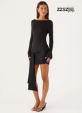 Holiday Scene Mini Dress - Black - Mini Dresses
