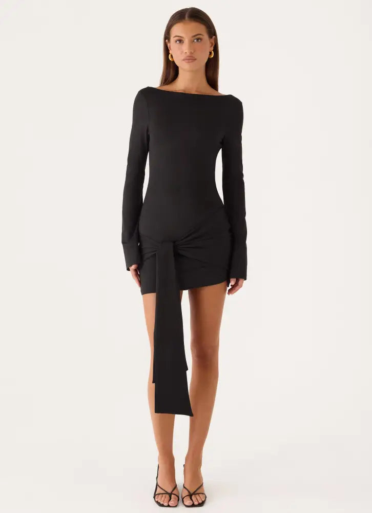 Holiday Scene Mini Dress - Black - Mini Dresses