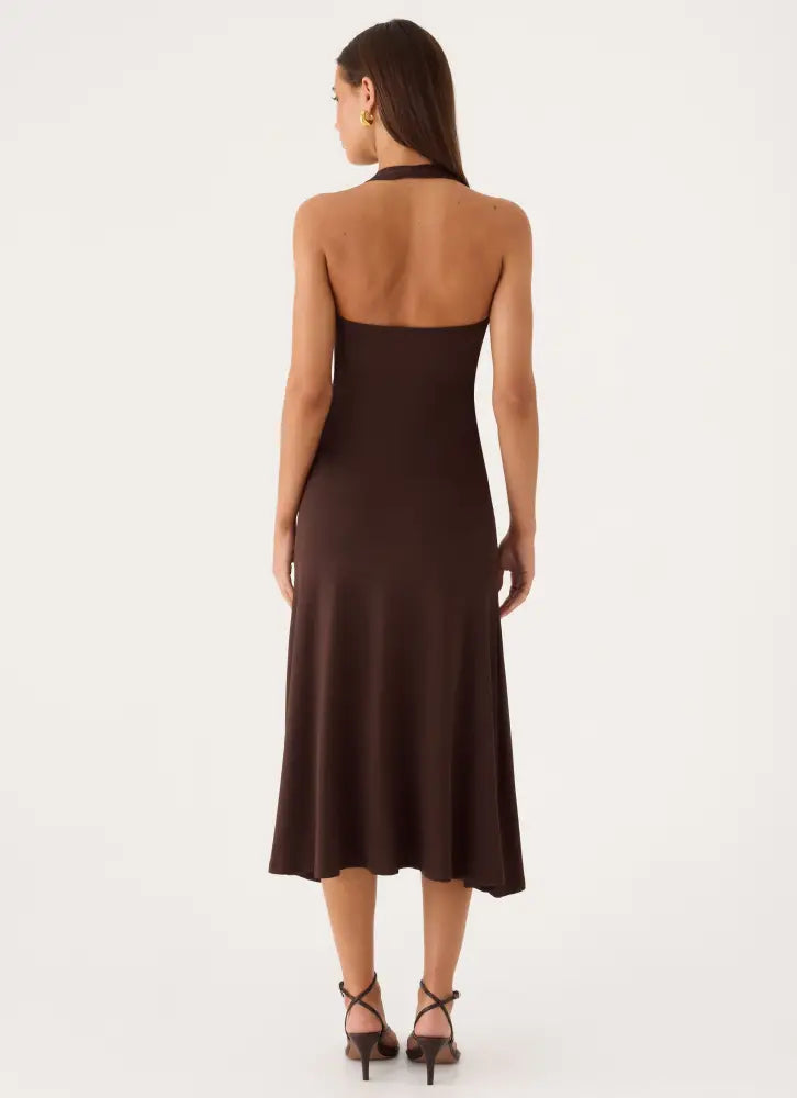 Klyne Midi Dress - Chocolate - Midi Dresses