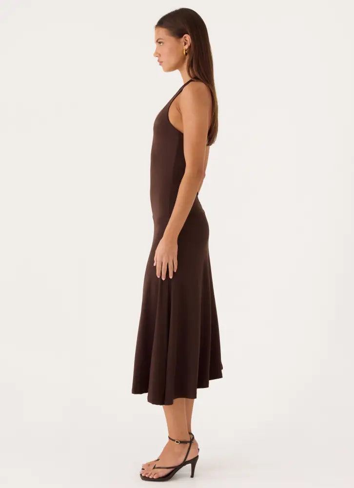 Klyne Midi Dress - Chocolate - Midi Dresses