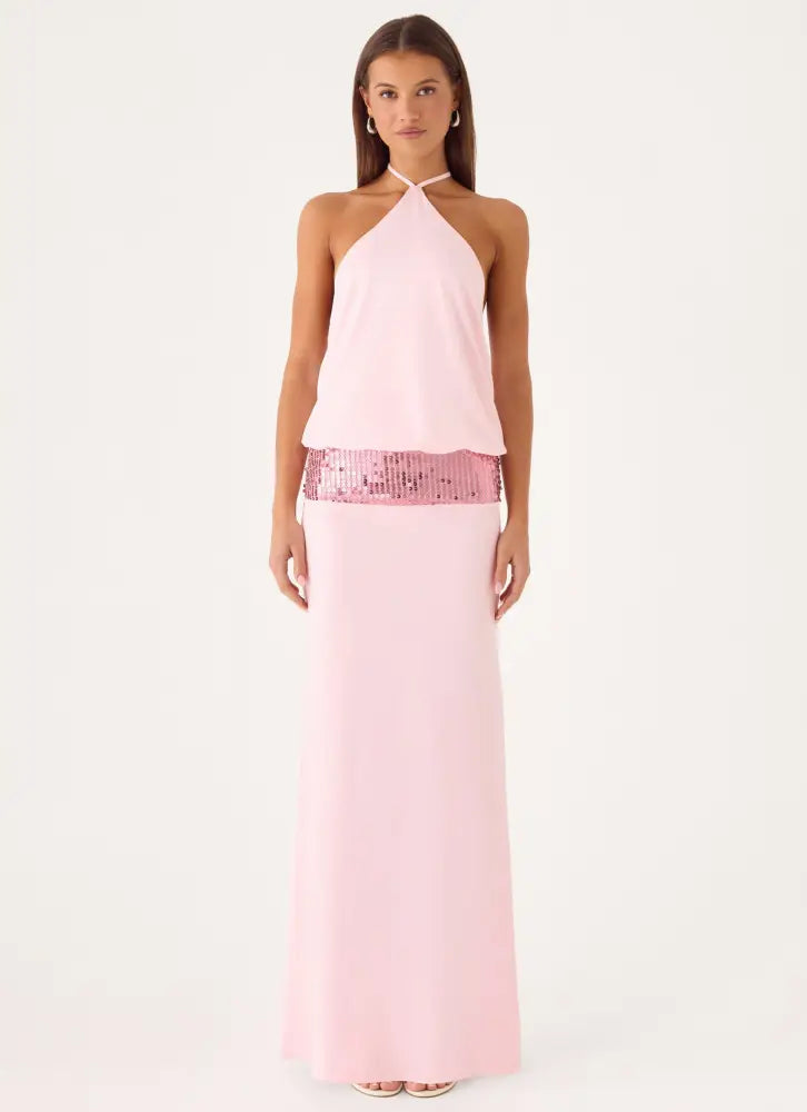 Marcie Halter Maxi Dress - Pink - Maxi Dresses