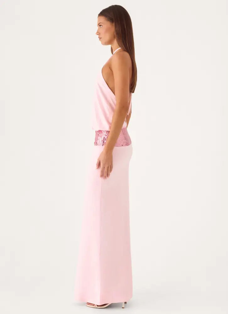 Marcie Halter Maxi Dress - Pink - Maxi Dresses