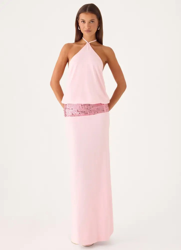 Marcie Halter Maxi Dress - Pink - Maxi Dresses