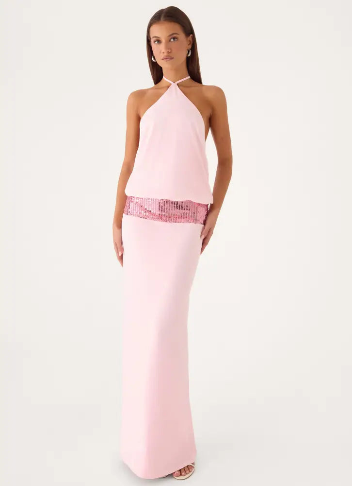 Marcie Halter Maxi Dress - Pink - Maxi Dresses