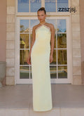 Samaria Halter Maxi Dress - Yellow - Maxi Dresses