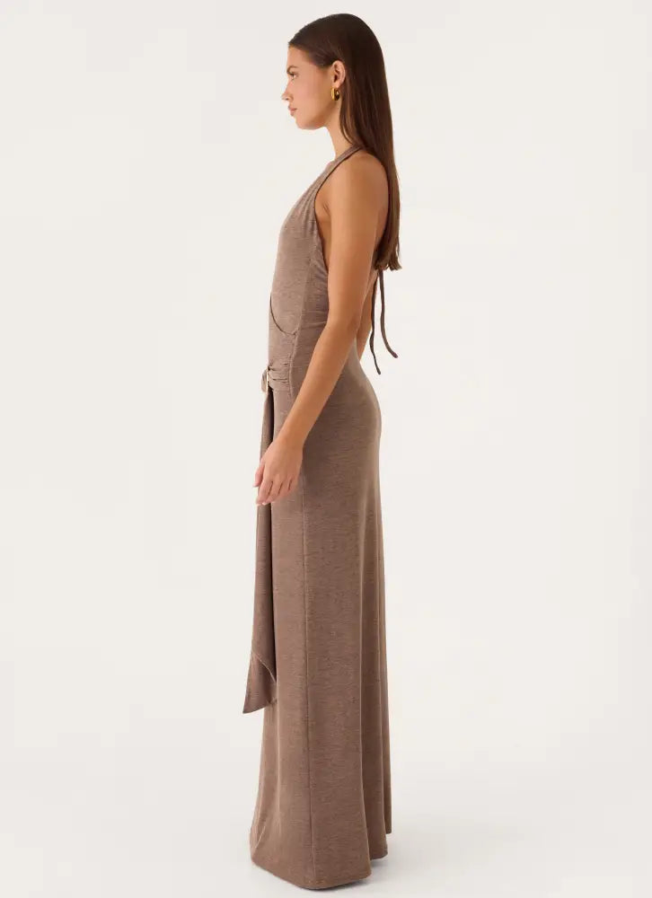 Talk To You Maxi Dress - Taupe - Maxi Dresses