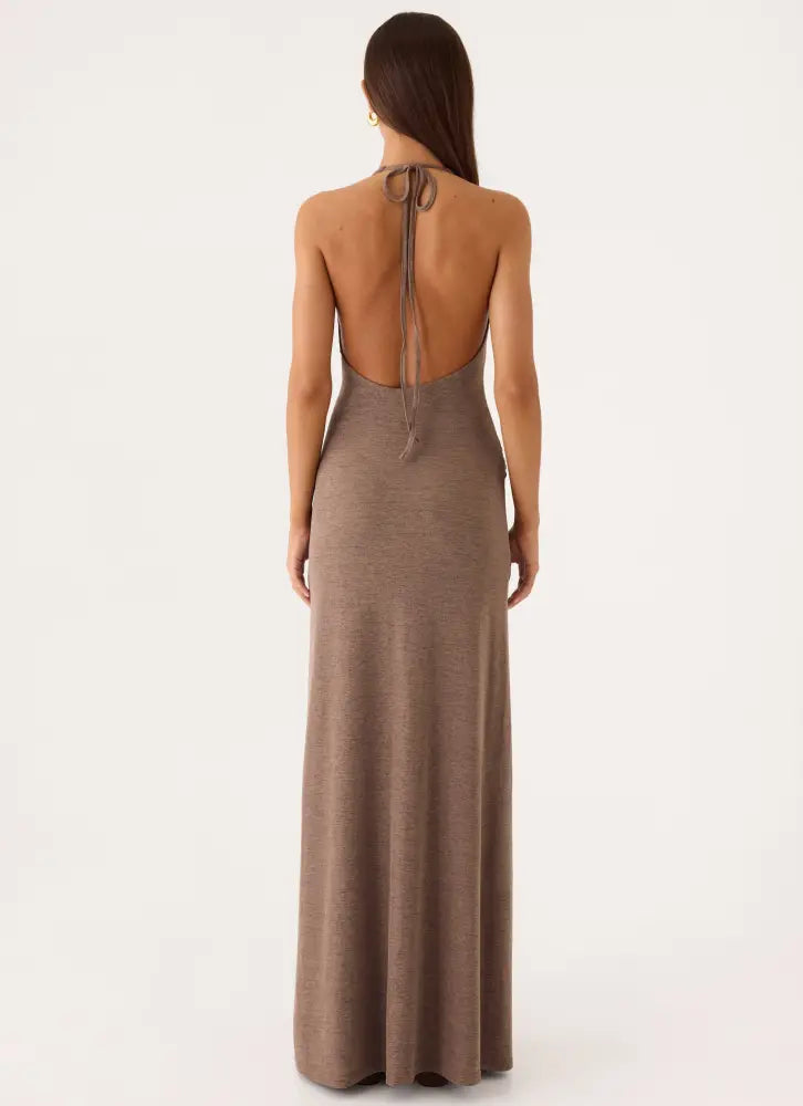 Talk To You Maxi Dress - Taupe - Maxi Dresses