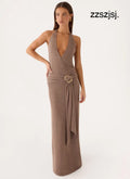 Talk To You Maxi Dress - Taupe - Maxi Dresses